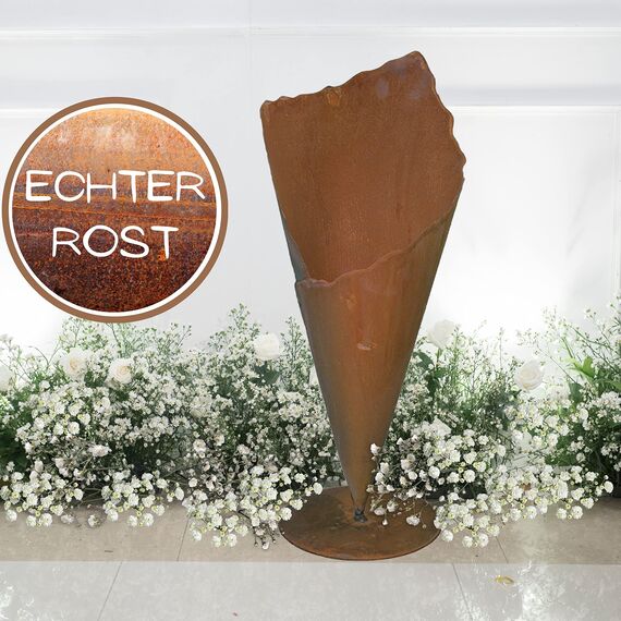 Rostikal Gartendeko Rost Pflanztüte 60 cm Metall Deko Garten Bodenvase Terrasse