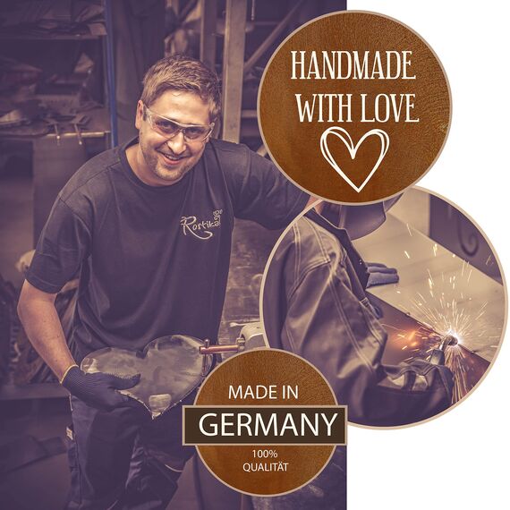 Rostikal Edelrost Pflanztüte 69 cm – Metall Gartendeko auf Bodenplatte – Rost Pflanzgefäß für Garten, Terrasse, Balkon & Außenbereich als dekorative Bodenvase