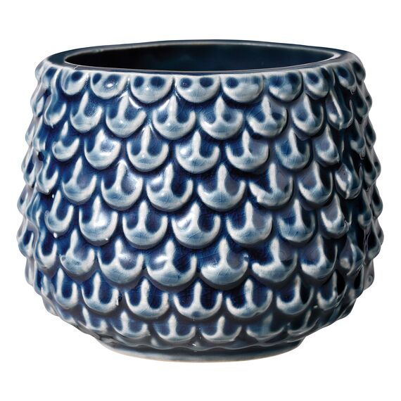 Bloomingville Pinecone Blumentopf Pflanzgefäß Pflanzgefäße Deko Farbe für Innen Retro Kreativ S (9,5 cm Ø), Petrol, Keramik