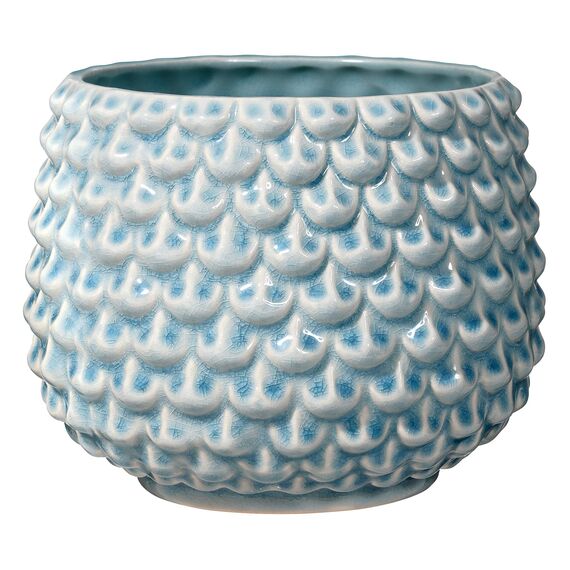 Bloomingville Pinecone Pflanzgefäß Pflanzgefäß Pflanzgefäße Deko Pflanzgefäße Farbe für Innen Retro Kreativ L (16,5 cm Ø), Himmelblau, Keramik