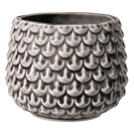 Bloomingville Pinecone Blumentopf, dekorativ, Farbe für den Innenbereich, Retro-Stil, kreativ, S (9,5 cm Ø), Grau, Keramik