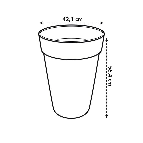 Elho Loft Urban Rund Hoch 42 - Blumentopf für Außen - Ø 42 x H 56 - Kirschrot