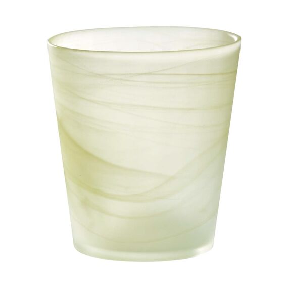 Annastore Orchideen Übertopf Tonja aus Glas Blumenübertopf Orchideentopf Glasübertopf (Matt-Gelb/Ø 14 cm/H 15 cm)