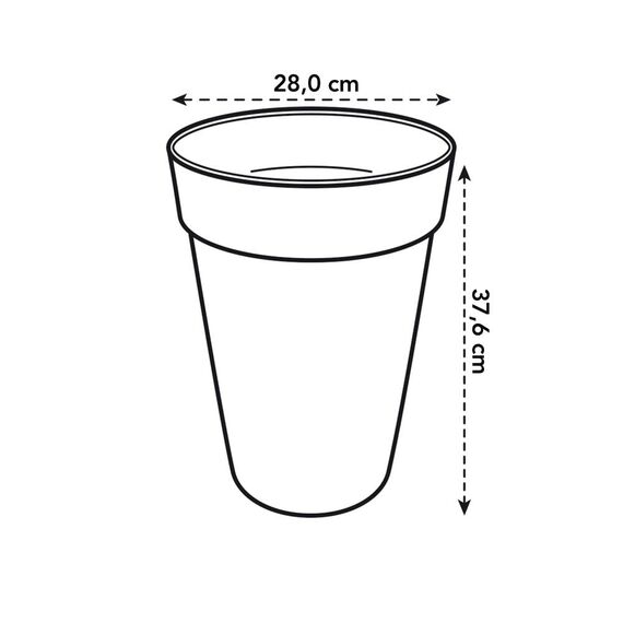 Elho Loft Urban Rund Hoch 28 - Blumentopf - Kirsche - Draußen - Ø 28 x H 37.6 cm