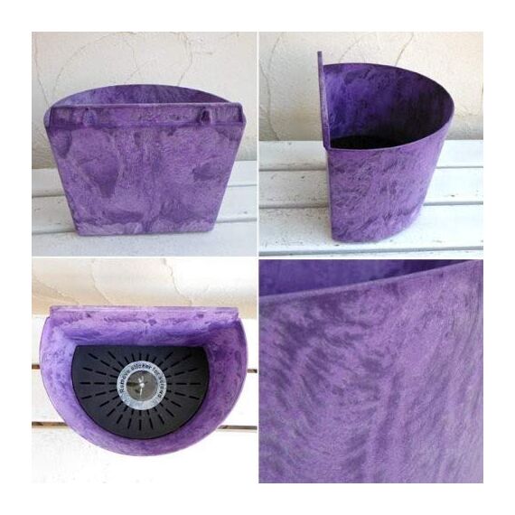 Artstone Pflanzgefäß Wandtopf Claire, frostbeständig und leichtgewichtig, Lila, 24x16x18cm