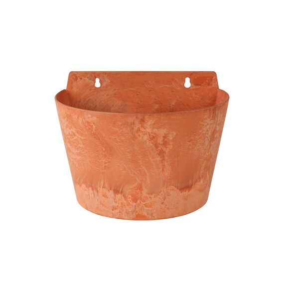 Artstone Pflanzgefäß Wandtopf Claire, frostbeständig und leichtgewichtig, Terra, 24x16x18cm