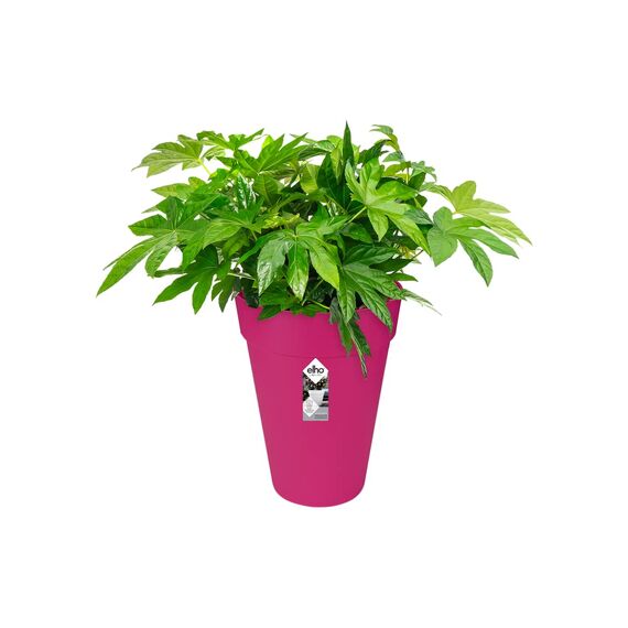 Elho Loft Urban Rund Hoch 42 - Blumentopf für Außen - Ø 42 x H 56 - Kirschrot