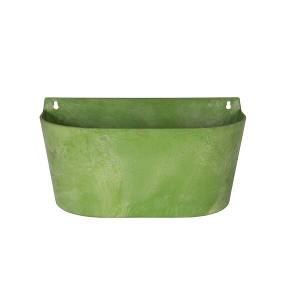 Artstone Pflanzgefäß Wandtopf Claire, frostbeständig und leichtgewichtig, Limegrün, 38x17x20cm
