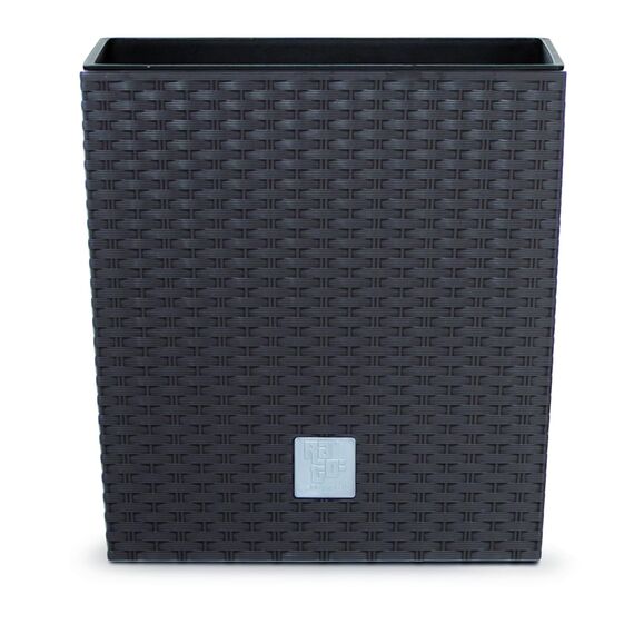 HappyFlower MultiProject Blumentopf Pflanzkübel inkl. Einsatz rund Rattan-Optik 7 Größen 4 Farben Übertöpfe (22,3 cm x 22,3 cm/Höhe 22,8 cm, Braun)