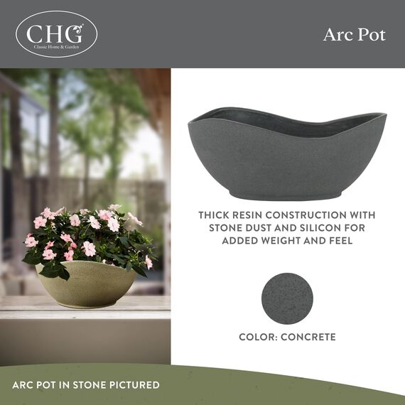 Classic Home and Garden 573D-102 Arc Pot Planter Beton