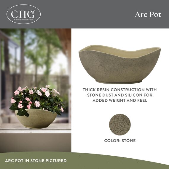 Classic Home and Garden 573D-120 Arc Pot Ãœbertopf Stone