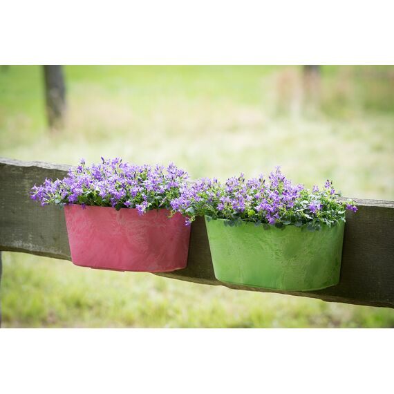 Artstone Pflanzgefäß Wandtopf Claire, frostbeständig und leichtgewichtig, Pink, 38x17x20cm