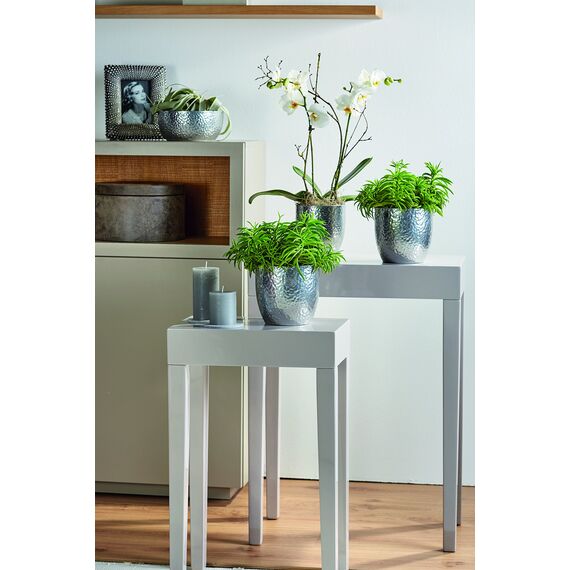 Soendgen Keramik Blumenübertopf, Boston Metallic, silber, 27 x 27 x 26 cm, 0049/0027/1874