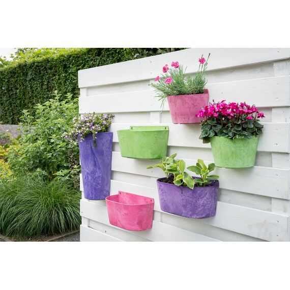 Artstone Pflanzgefäß Wandtopf Claire, frostbeständig und leichtgewichtig, Weiß