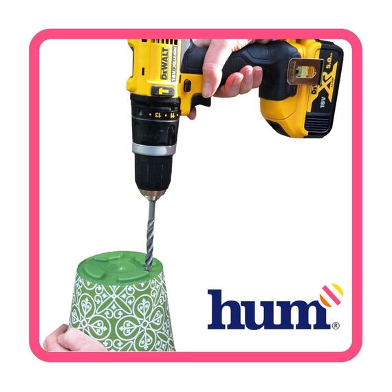 Hum Flowerpots, 15cm, 3er-Set, in Verschiedenen Farben und Mustern, Blumentöpfe aus Kunststoff für Drinnen und Draußen, Blau Marokkanisch