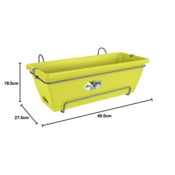 Elho Barcelona Allin1 50 - Planter - Lime Green - Outdoor & Balcony - L 50 x W 28.6 x H 21.4 cm