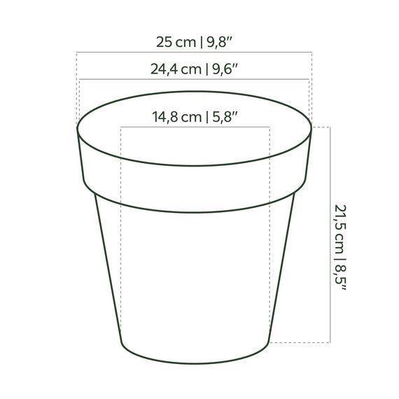 Artevasi Capri-Topf, Runder Plastiktopf, 25cm, Farbe: Weiß