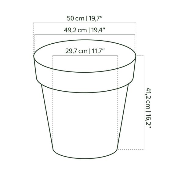 Artevasi Capri-Topf, Runder Plastiktopf, 50cm, Farbe: Weiß