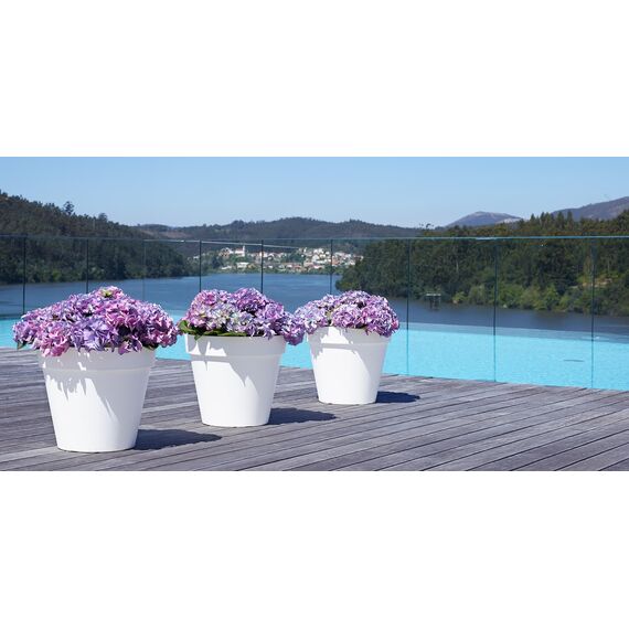 Artevasi Capri-Topf, Runder Plastiktopf, 60cm, Farbe: Weiß