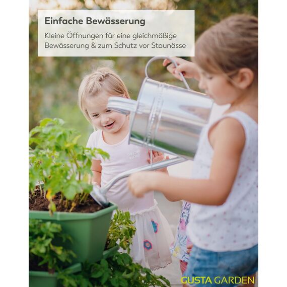 GUSTA GARDEN Paul Potato Kartoffelturm 4 Etagen Dunkelgrün - Hochbeet Turm Kartoffeln - Garten & Balkon - Schädlingsschutz - 0,2m² - 56L Erdvolumen