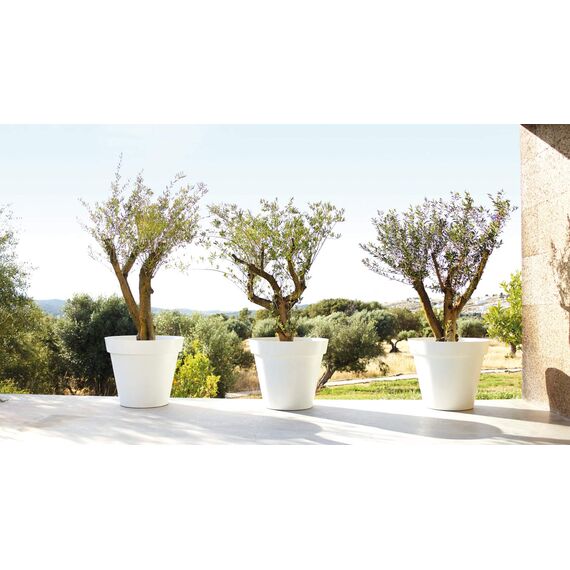 Artevasi Capri-Topf, Runder Plastiktopf, 80cm, Farbe: Dunkelrot