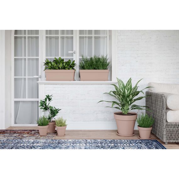 Artevasi Capri-Topf, Blumentopf aus Kunststoff, 40cm, Farbe Taubenblau