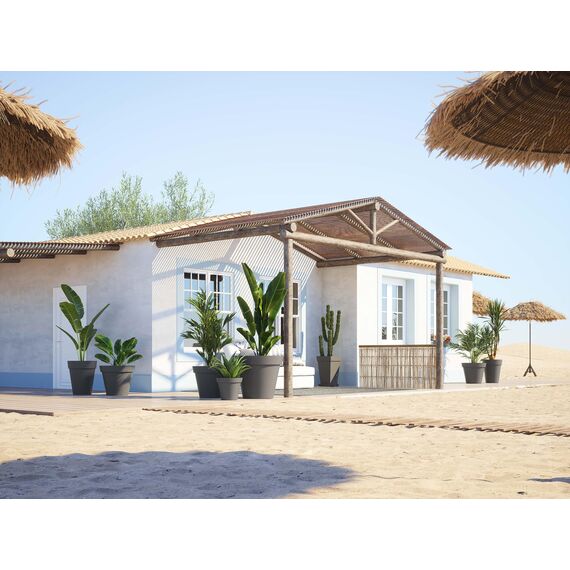 Artevasi Capri-Topf, Blumentopf aus Kunststoff, 40cm, Farbe WeissGrün