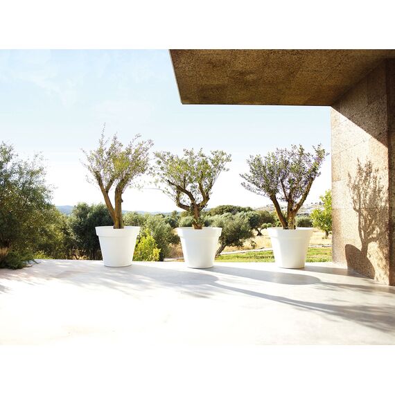Artevasi Capri-Topf, Runder Plastiktopf, 50cm, Farbe: Taupe