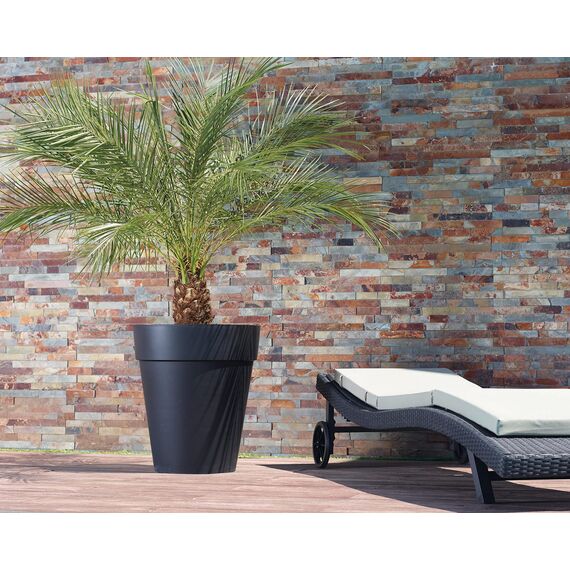 Artevasi Capri-Topf High, Hoher runder Kunststofftopf, 56cm, Farbe: Terrakotta