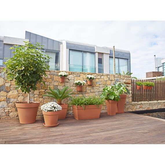 Artevasi Capri-Topf, Runder Plastiktopf, 40cm, Farbe: Terrakotta