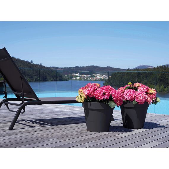 Artevasi Capri-Topf, Runder Plastiktopf, 50cm, Farbe: Taupe