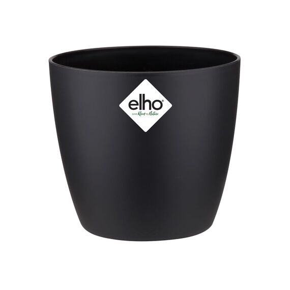 Elho Brussels Rund Mini 9,5 - Blumentopf - Lebhaft Schwarz - Drinnen - Ø 10.2 x H 8.7 cm
