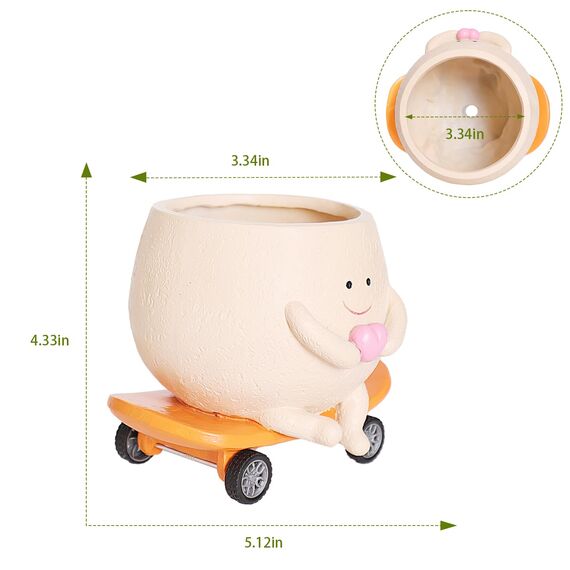 UMESONG Smily Face Blumentopf aus Kunstharz mit Drainageloch für Perlenkette, Sukkulenten, Skateboard, Zimmer- und Außensukkulenten, Geschenkidee für Mutter und Weihnachten