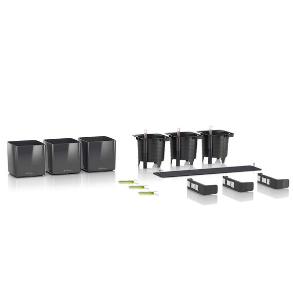 LECHUZA Cube Glossy Green Wall Home Kit weiß-highgloss 13523