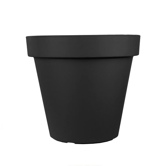 BigDean 2X XL Blumentopf Ø 50 cm aus Kunststoff - Anthrazit - Pflanztopf Containertopf Übertopf Pflanzkübel rund - Drainage-Möglichkeit