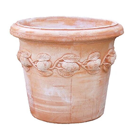 Teramico Blumentopf Pflanzgefäß Übertopf Terracotta FROSTFEST QUALITÄTSWARE Conca Limoni (30cm)
