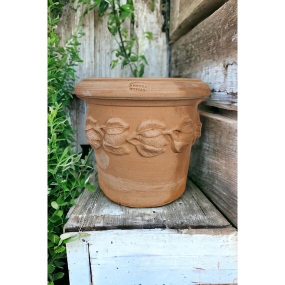 Teramico Blumentopf Pflanzgefäß Übertopf Terracotta FROSTFEST QUALITÄTSWARE Conca Limoni (30cm)