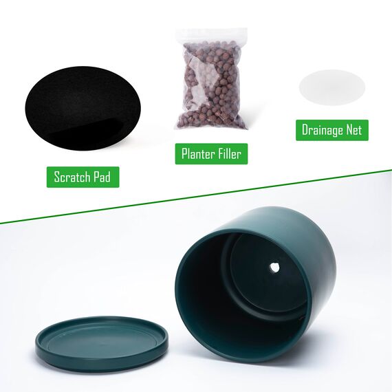 D'vine Dev 94-T-L-9 Runde Keramik-Pflanztöpfe mit Ablaufloch und Untersetzer, 15,2 cm, 20,3 cm und 25,4 cm, 3 Stück