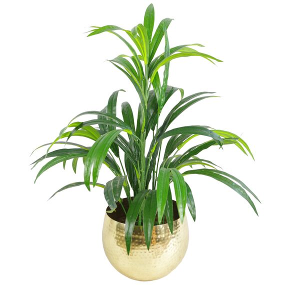 Großer Blumentopf aus Metall, 22 x 18 cm, gehämmert, silberfarben, gerader Rand, 22 x 18 cm