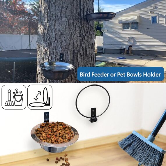 NACETURE Pflanzenaufhänger für den Innen- und Außenbereich, Ringhalter, 3er-Set – Wandhaken, Metall, Pflanzenständer, 10,2 cm, Pflanzgefäße – schwarzes Blumentopf-Ring-Set (10,2 cm, 3er-Pack)