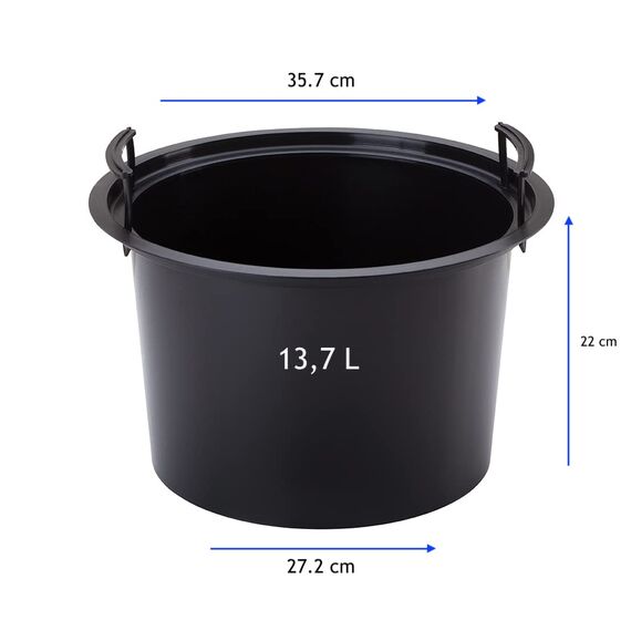 MELTOM Blumenkübel 3D Effekt Welle Slim Rund Einsatz Pflanzgefäß Set 3: XL XXL 3XL Anthrazit