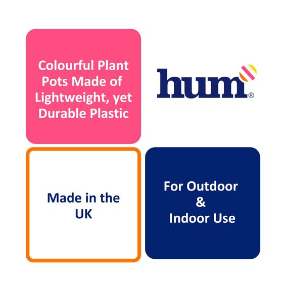 Hum Flowerpots, 22 cm, 3er-Set, in Verschiedenen Farben und Mustern, Blumentöpfe aus Kunststoff für Drinnen und Draußen, Mehrfarbig Marokkanisch