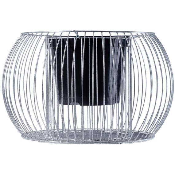 KADAX Gabionen-Pflanzkorb, Gabione, Blumentopf für Draußen, Blumen, Garten, Terrasse, runder Pflanzkübel aus verzinktem Stahl, Pflanzgefäß, Deko, Steinkorb, Hochbeet, wetterfest (Ø 66 cm, H: 40 cm)