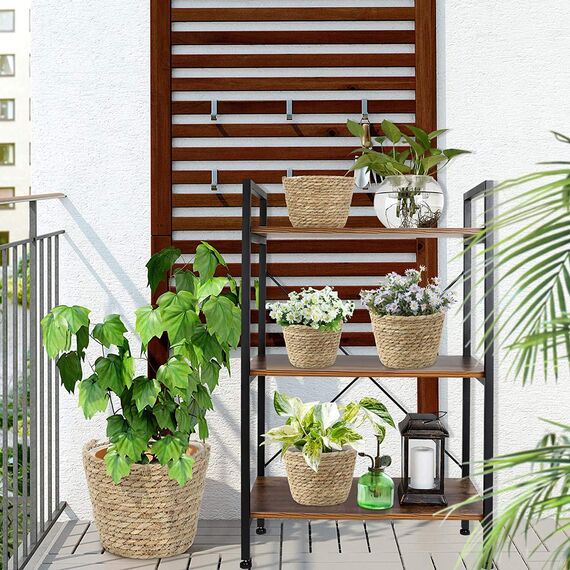 Sayiant Natürlicher Pflanzkorb handgewebter Blumentopf mit Liner Rattan Pflanzen gewebte Blumenkörbe, klein, mittel, groß, 2 Stück (3 Stück (s,m,l))