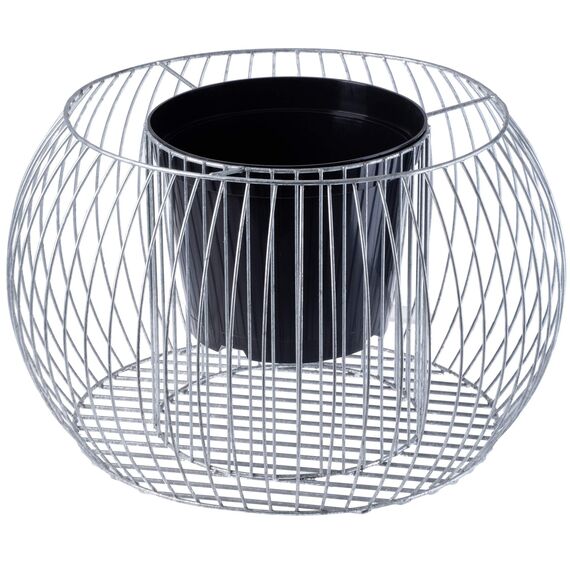 KADAX Gabionen-Pflanzkorb, Gabione, Blumentopf für Draußen, Blumen, Garten, Terrasse, runder Pflanzkübel aus verzinktem Stahl, Pflanzgefäß, Deko, Steinkorb, Hochbeet, wetterfest (Ø 66 cm, H: 40 cm)