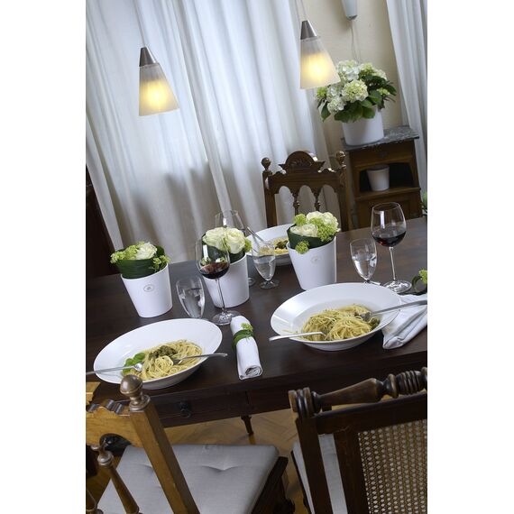 Soendgen Keramik Blumenübertopf, Dallas Esprit, weiß, 24 x 24 x 24 cm, 0078/0024/0847