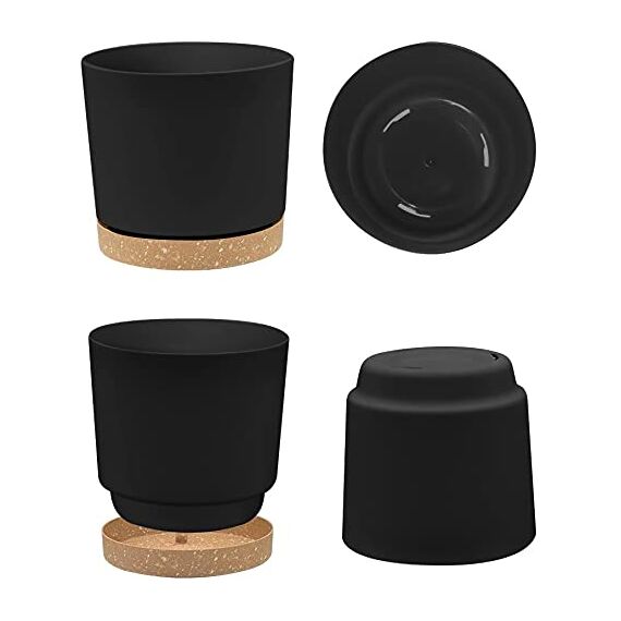 Blumentöpfe (20 cm (3er-Set), Dunklem Grau)