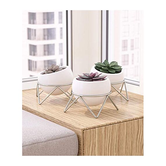 Umbra Potsy Übertopf, Weiß/Nickel,