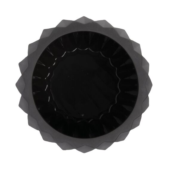 Bloomingville Moderner Übertopf aus Steingut, geriffelt, mattgrau, 20,3 x 15,2 cm