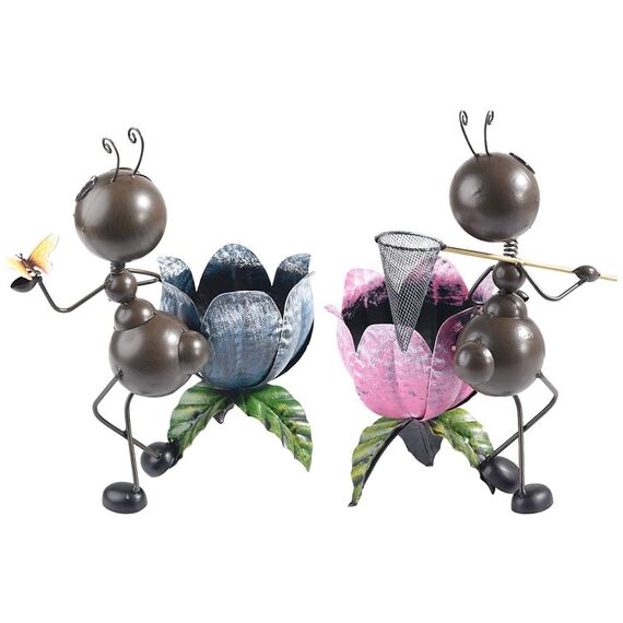 Sungmor Niedliche Metall-Pflanzgefäße, schöne und Bezaubernde Tier-Blumentöpfe, 38,1 cm hoch, große Ameisenstatue, einzigartige dekorative Vintage-Gartentöpfe für 14 cm Blumen, Pflanzen, Kräuter,